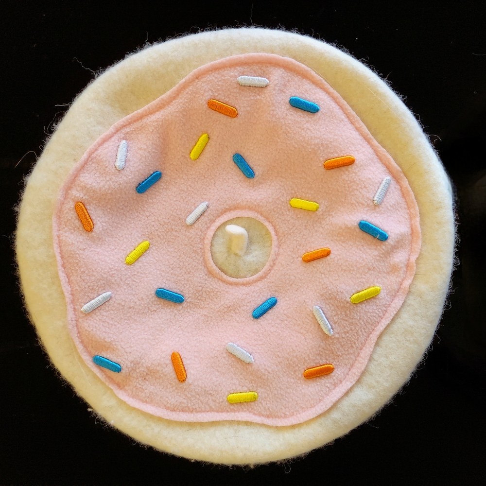 Pink Donut Plush Pillow with Sprinkles